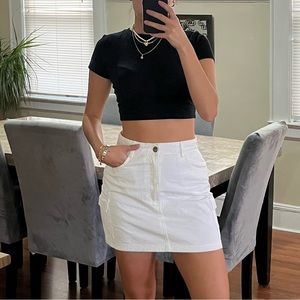 White cargo mini skirt